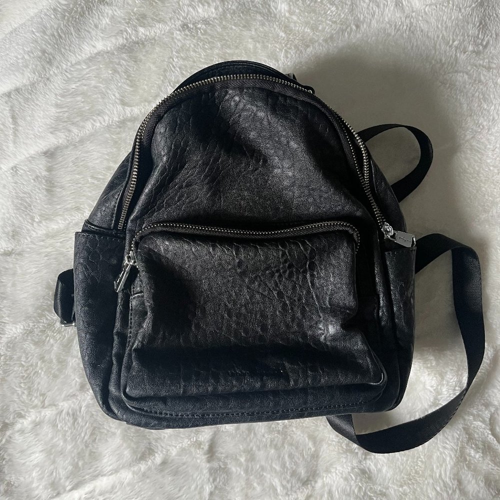 Urban Originals Vegan Black Leather Mini Backpack